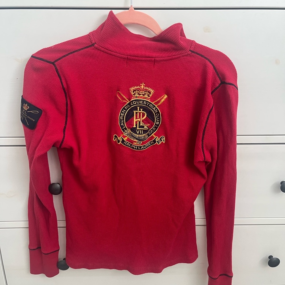 Ralph Lauren women’s equestrian Red Embroidered Sweater